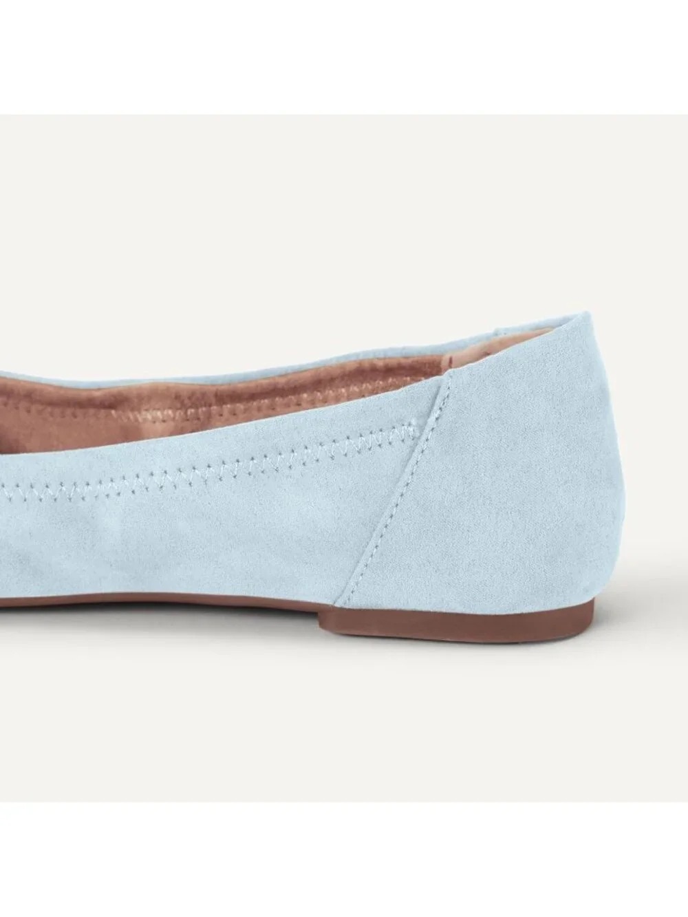 Amazon Essentials Women's Light Blue Synthetic Comfortable Slip On Ballet Flats